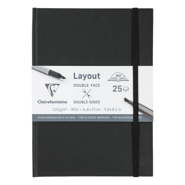 Carnet ouverture à plat papier layout double-face 220g