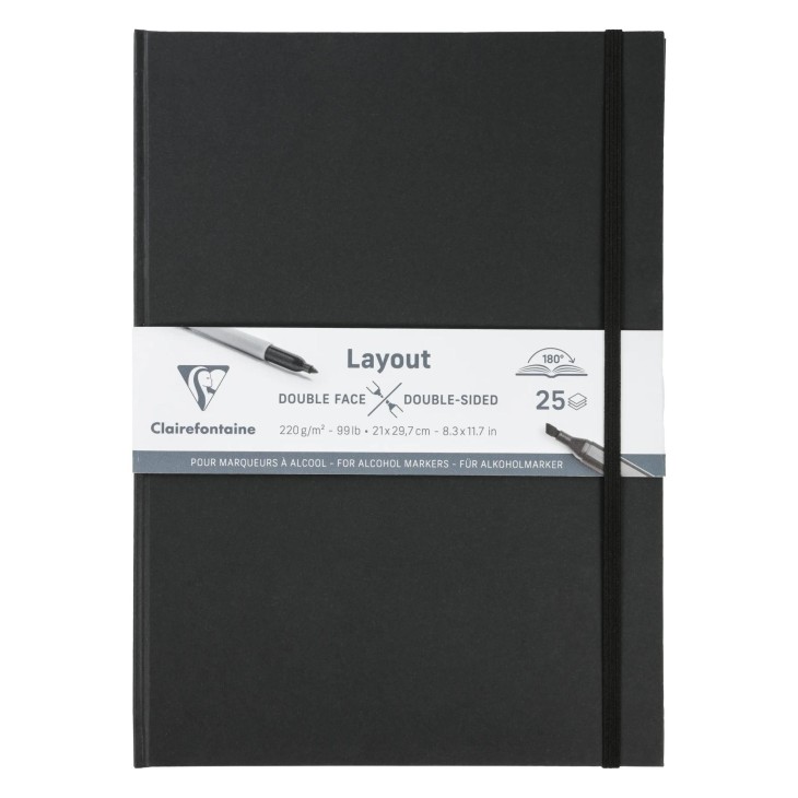 Carnet ouverture à plat papier layout double-face 220g