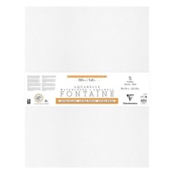 Papier aquarelle frangés 4 côtés Fontaine Extra Blanc 300g grain satiné