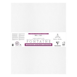 Papier aquarelle frangés 4 côtés Fontaine Extra Blanc 300g grain fin