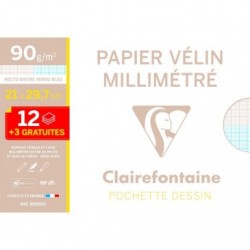 Clairefontaine 96533C Bloc Encollé Papier Layout - 70 Feuilles Papier Blanc  Uni Extra Lisse A4 21x29,7 cm 75g - Papier Idéal pour le Dessin au Feutre