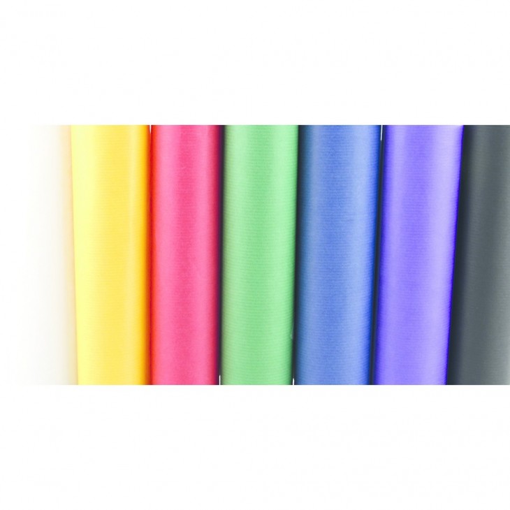 Coloured kraft wrapping paper roll 3,00x0,70m on carton assortment