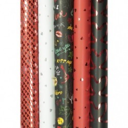 CLAIREFONTAINE Rouleau de papier cadeau ALLIANCE 80g. Spécial commercant :  50x0,7m. Rouge pois Blanc