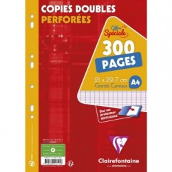 Clairefontaine - 200 copies doubles A4 - petits carreaux avec marge -  perforées Pas Cher