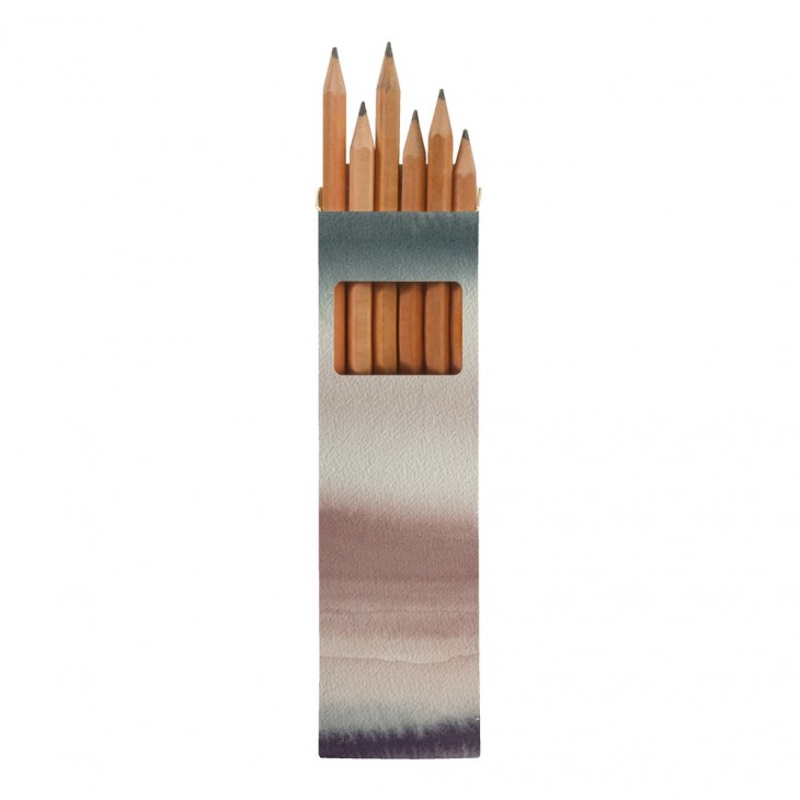 Quintessence, Etui de 6 crayons de papier 18,3 x 4,7 x 0,9 cm. - Cl