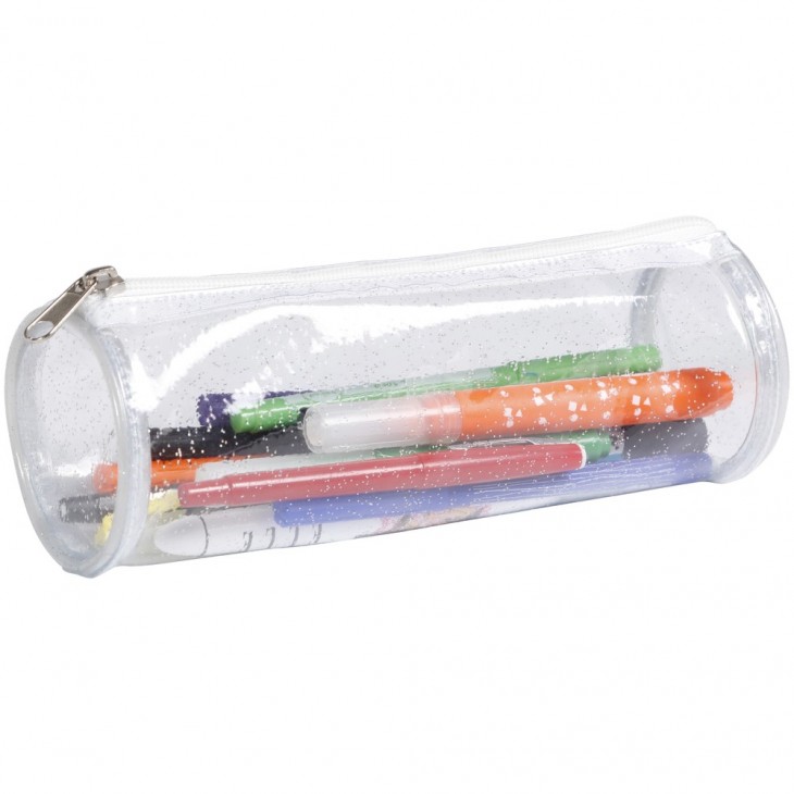 Trousse à soufflet pour stylos en Plastique - Transparent pailleté