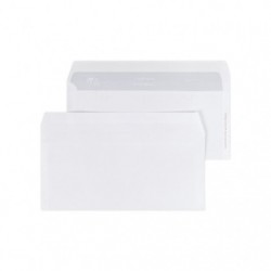 Enveloppe extra blanche Clairefontaine DL 110 x 220 mm 80g avec fenêtre -  bande autoadhésive - paquet de 50 pas cher
