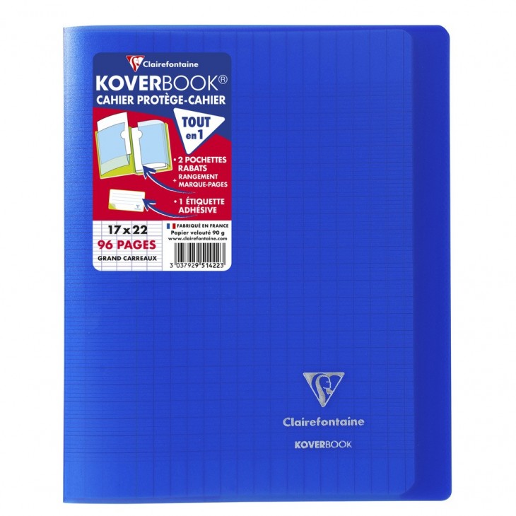 Cahier A4 Oxford Easybook 120 pages petits carreaux bleu