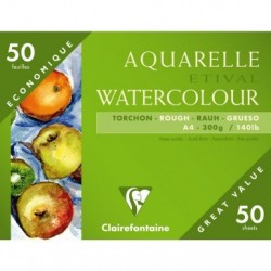 Clairefontaine Etival - carnet aquarelle - couverture personnalisable - 24  feuilles 300g/m² - grain fin - Schleiper - Catalogue online complet