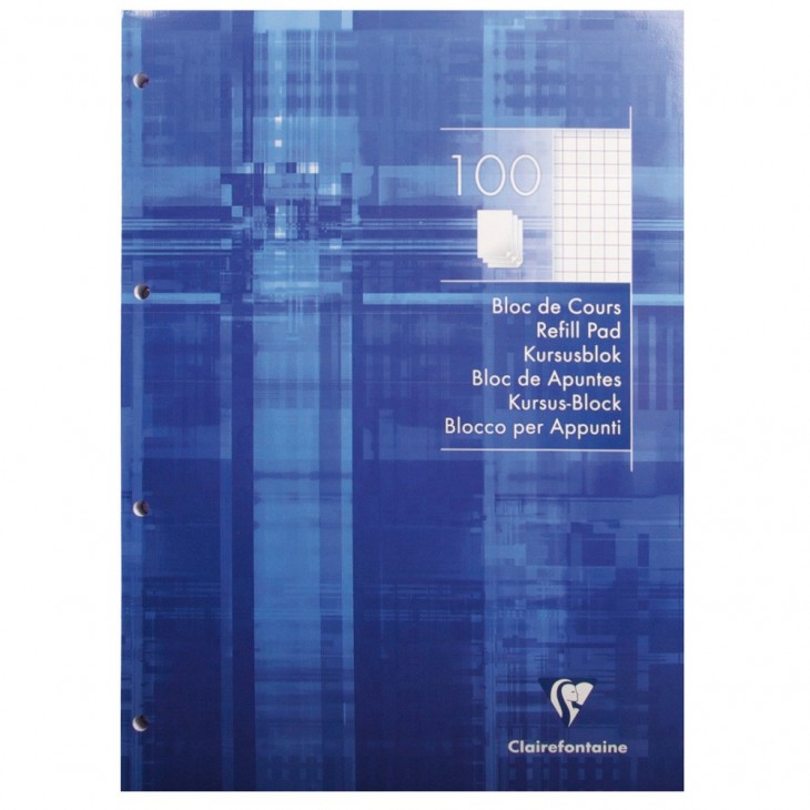 Bloc A4 200 pages petits carreaux bleu - Blocs et notes