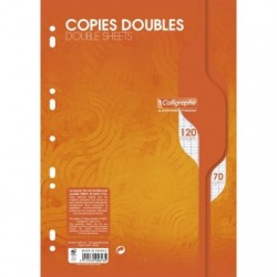 Copies doubles A4 21 x 29.7 cm - 400 pages grands carreaux - 90 g/m² -  Blanc - Cultura - Copies doubles - Copies - Feuilles