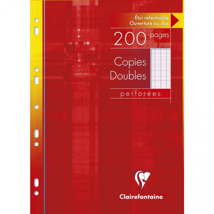 1 paquet Feuilles DOUBLES Perforés DE CLASSEUR 60g A4 21x29,7.Grands  carreaux,100 Pages