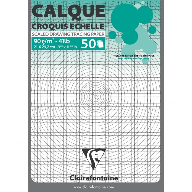 Clairefontaine 97883C - Pochette Dessin Scolaire - 10 Feuilles Papier Calque  Hautement Transparent - A3 29,7x42 cm 90/95g - Idéal pour le Dessin  Technique : : Cuisine et Maison