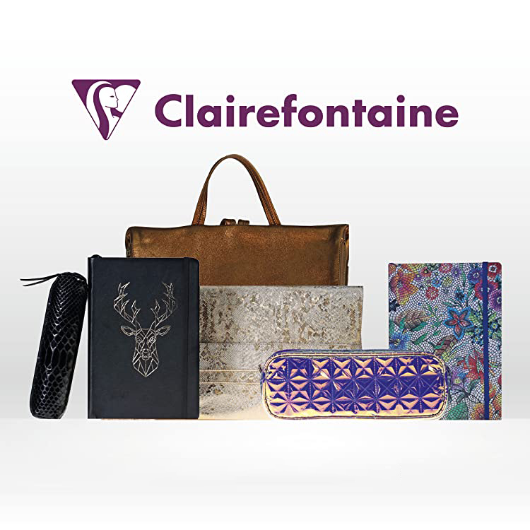 CLAIREFONTAINE 87001180 à 6,90 € - Clairefontaine Trousse plate, cuir noir